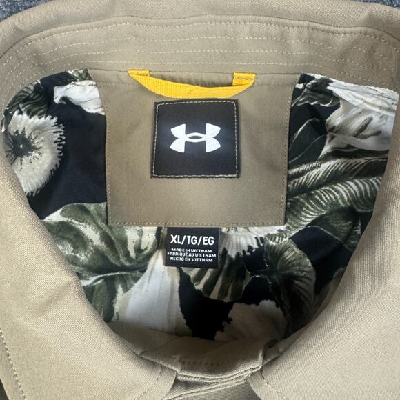 Under Armour Unstoppable Utility Jacket Mens XL Button Down $175 Brown 1390261 - Picture 8 of 12